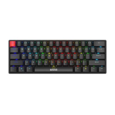 Marvo Scorpion KG933G Saber 61 Kabelgebundene mechanische RGB-Gaming-Tastatur 60% UK-Layout (Schwarz) QWERTY-Tastatur Schwarz