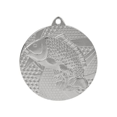 2. Silbermedaille – Angeln – Fisch – Stahlmedaille