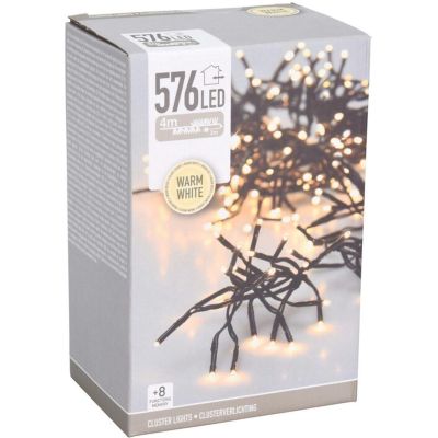 5. Lichterkette für den Weihnachtsbaum, 576 LEDs, Timer, warmweiß