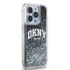 4. DKNY Liquid Glitter Hülle mit großem Logo für iPhone 15 Pro – Schwarz
