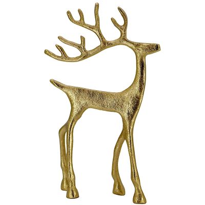 2. Dekoratives Metall-Rentier 21x40cm Gold