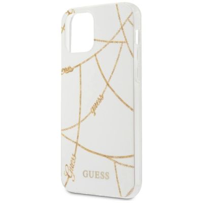 5. Guess Gold Chain Collection iPhone 12 Pro Max 6,7" Hülle - Weiß