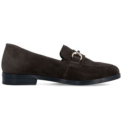 2. Braune Damen-Loafer aus Wildleder, Modell Rieker 46262-25