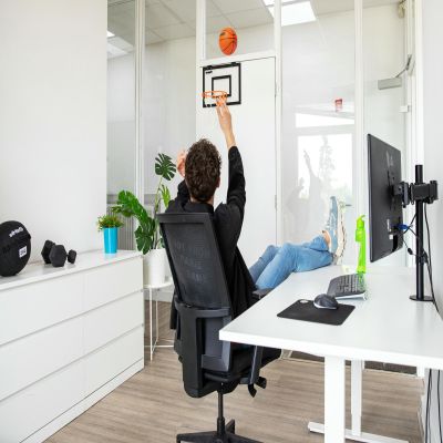 5. VIRTUFIT PRO MINI-BASKETBALL-BACKBOARD MIT 2 BÄLLEN UND PUMPE - SCHWARZ