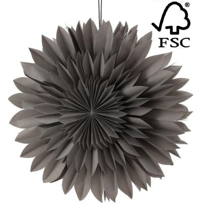 2. Dekorativer Hängestern aus Papier, 3D, 50 cm, Grau
