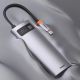 22. Baseus Metal Gleam Series 5-in-1 Multifunktions-HUB USB Typ C - USB Typ C Stromversorgung 100 W / HDMI 4K 30 Hz / 3x USB 3.2 Gen 1 (CAHUB-CX0G)