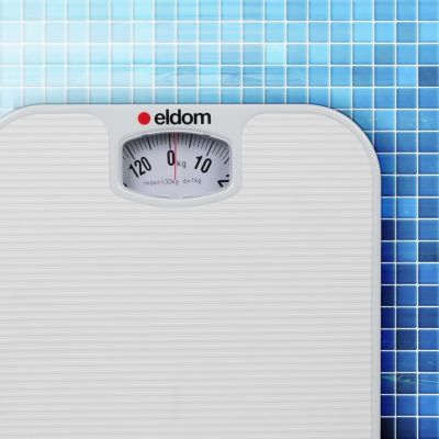 2. ELDOM Mechanische Badezimmerwaage BR2016B Weiß Bis 130 kg