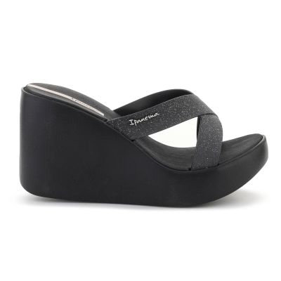 6. IPANEMA HIGH FASHION II SLIDE FEM SCHWARZ/GLITZER/BEIGE 83646-BQ589