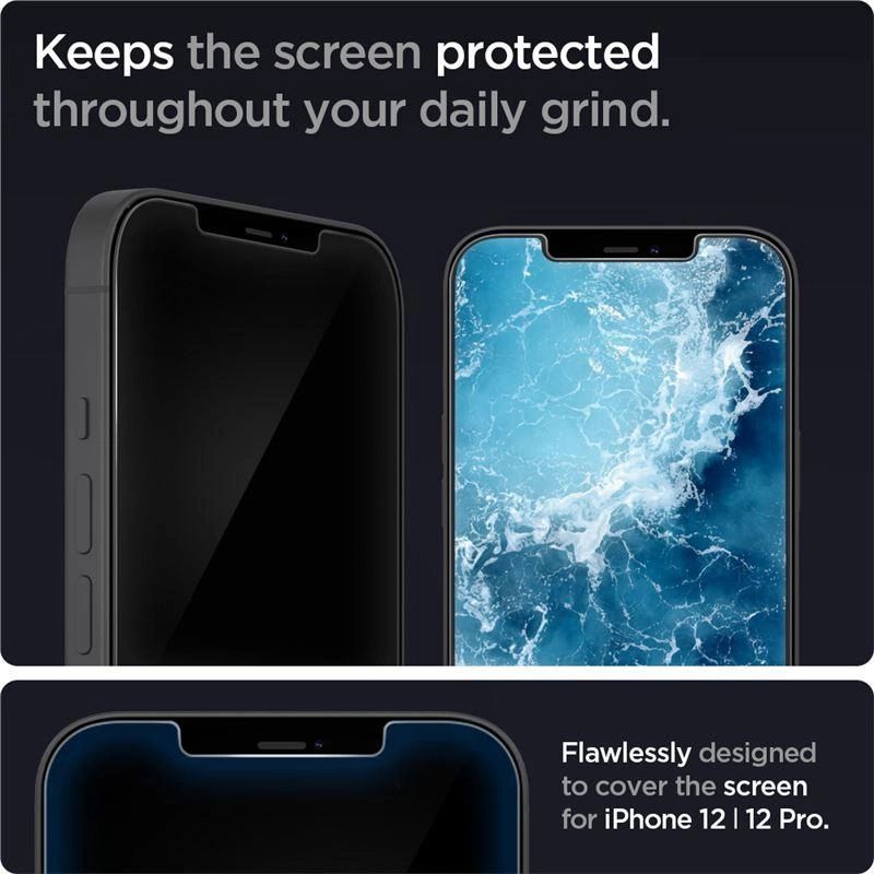 9. Spigen Glas.tR EZ Fit gehärtetes Glas für iPhone 12 / iPhone 12 Pro - 2 Stk.