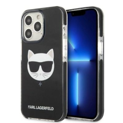 Karl Lagerfeld KLHCP13LTPECK iPhone 13 Pro / 13 6.1" Hardcase schwarz/schwarz Choupette Head