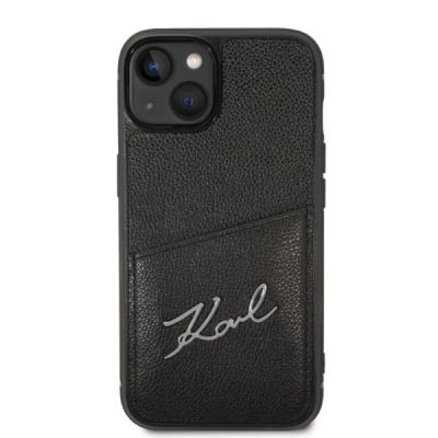 3. Karl Lagerfeld Signature Logo Cardslot-Hülle für iPhone 14 Plus – Schwarz