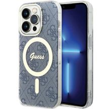 Guess IML 4G MagSafe Hülle für iPhone 15 Pro Max – blau