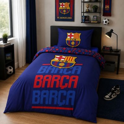 4. FC Barcelona Baumwollbettwäsche-Set 140x200 + 70x90 cm FCB-4515BL