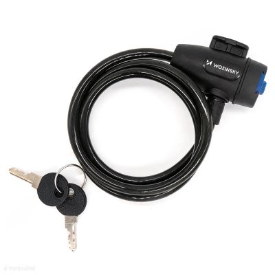 Wozinsky WZR-K3 Kabel-Fahrradschloss mit Schlüssel, 90 cm – Schwarz