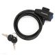 Wozinsky WZR-K3 Kabel-Fahrradschloss mit Schlüssel, 90 cm – Schwarz