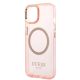 6. Guess GUHMP14SHTCMP iPhone 14 6.1" pink/pink Hartschale Gold Outline Translucent MagSafe