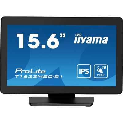 22. Monitor IIYAMA T1633MSC-B1 15,6 Zoll PCAP Full HD Rahmenloser 10P-Touchscreen 385 cd/m² HDMI DP USB-Schnittstelle HUB 2x2.0 Lautsprecher