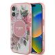 Guess IML Flower & Tonal Circle MagSafe-Hülle für iPhone 16 Plus – Rosa