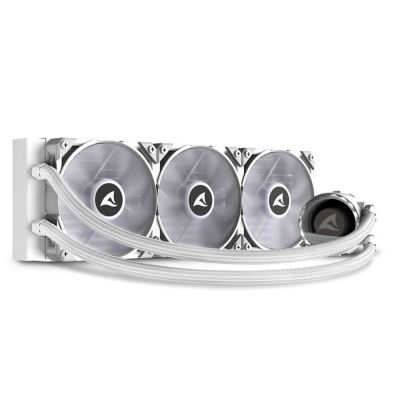 11. Sharkoon S90 All-in-One-Flüssigkeitskühler für Prozessoren, 12 cm, Weiß, 1 Stück