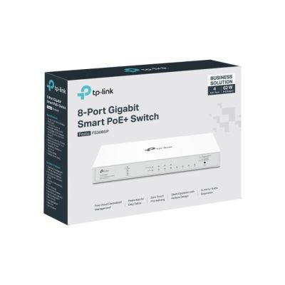 6. TP-Link FESTA FS308GP Netzwerk-Switch, Managed Gigabit Ethernet (10/100/1000), PoE-Unterstützung, Weiß