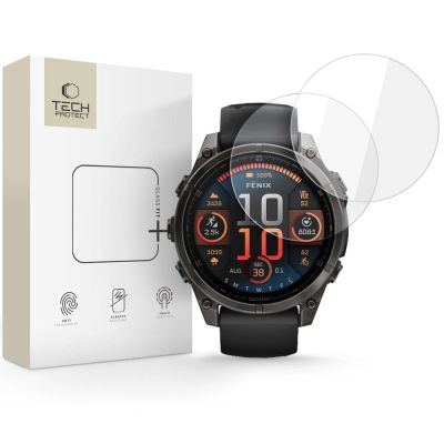 Tech-Protect Glass Fit+ 2er-Pack Panzerglas für Garmin Fenix ​​8 47mm – Klar