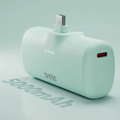 3. SBS EcoPower 5000 mAh 10W Powerbank mit integriertem USB-C-Anschluss - Grün