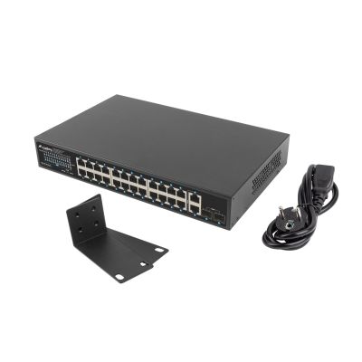 15. LANBERG Switch PoE Rack 19" 24x 1GB PoE+/2x GB/2x SFP 360W RSGE-24P-2GE-2S-360