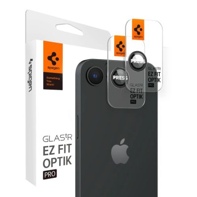 Spigen Optik Pro GLAS.TR „Ez Fit“ Kameraschutzhülle, 2er-Pack für iPhone 16e / 17e – Schwarz