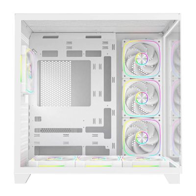 5. RAMPAGE PC-Gehäuse mit gehärtetem Glas SEALITE 7X, 7 ARGB-PWM-Lüfter, WHITE