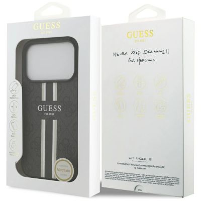 8. Guess 4G MagSafe-Hülle mit Printstreifen für iPhone 17 Pro – Schwarz