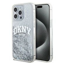 DKNY Liquid Glitter Big Logo Hülle für iPhone 15 Pro Max – Weiß