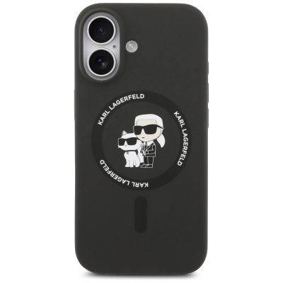 3. Karl Lagerfeld Silikon-Hülle Karl&Choupette Ring MagSafe für iPhone 17 - Schwarz