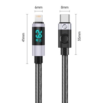 2. Orico LDC2L USB-C auf Lightning PD Kabel 29W mit LED-Anzeige 480Mbps 1,5m - Schwarz