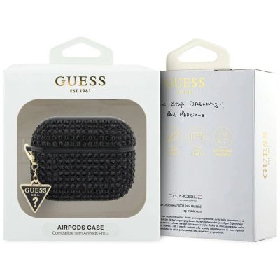 3. Guess Strass-Dreieck-Anhänger-Hülle für AirPods Pro 3 – Schwarz