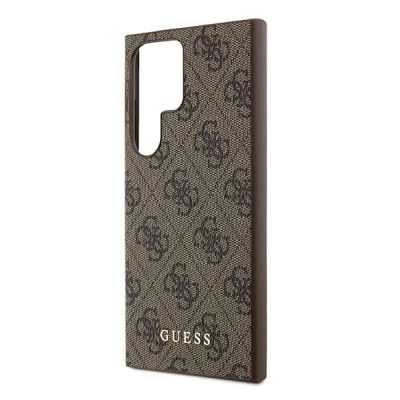 6. Guess 4G Metal Gold Logo Hülle für Samsung Galaxy S24 Ultra – braun