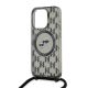 5. Karl Lagerfeld IML Crossbody Monogram Karl & Choupette Head MagSafe Hülle für iPhone 15 Pro – Schwarz