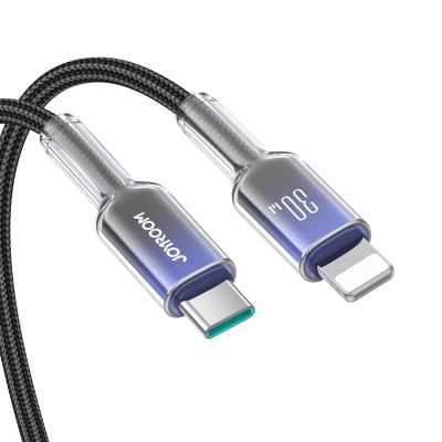 7. Joyroom S-A42 Crystal-Clear Series 30W USB-C – Lightning Kabel 1,2 m – Schwarz