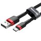 4. Baseus Cafule USB-A / USB-C QC 3.0 3A Kabel 1 m - Schwarz und Rot