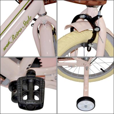 11. Kinderfahrrad 18 Zoll Retro-Stil Pink Enero