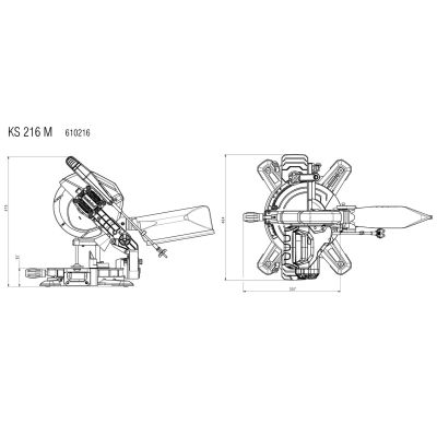 7. METABO 9167475 Gehrungssäge KS 216 M/1350W /LASER 120 x 60mm (N)