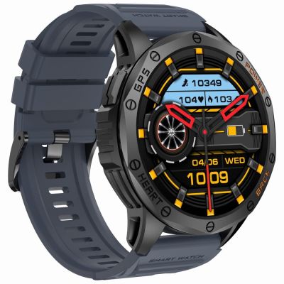 10. GRAVITY GPS GT24-1 Herren-Smartwatch, schwarzes Silikonarmband + marineblaues Silikonarmband