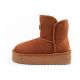 2. D.Franklin Damen Winter Schneestiefel Modische Fell gefütterte Braune Stiefeletten
