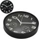 6. 25 cm Wanduhr mit Thermometer, schwarz