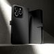 8. Puro Wallet Abnehmbare MagSafe 2in1 Öko-Lederhülle mit Klappe und Geldbörse für iPhone 16 Pro – Schwarz