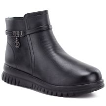 Bequeme Damen-Ankle-Boots mit Keilabsatz, schwarz, Potocki PT16397