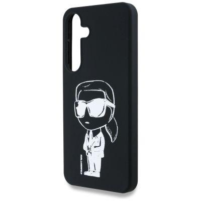 6. Karl Lagerfeld Silikon-Graffiti-Ikonik-Logo-bedruckte MagSafe Samsung Galaxy S25 Hülle Schwarz
