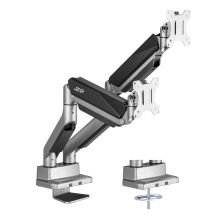 Ergo Office ER-446 Universal-Tischhalterung für zwei Monitore, Gasfeder 17"-35", 15 kg, VESA 75x75 / 100x100