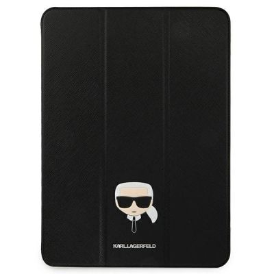 Karl Lagerfeld Saffiano Karl Head Buchcover für iPad Pro 11" - Schwarz