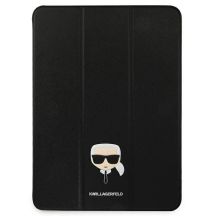 Karl Lagerfeld Saffiano Karl Head Buchcover für iPad Pro 11" - Schwarz