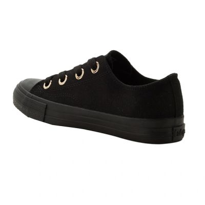 3. Lee Cooper Damen-Sportschuhe, stylische Sneaker aus Stoff, schwarz
